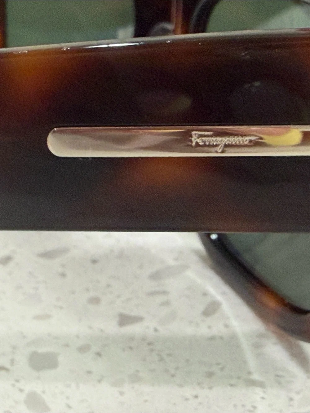 Salvatore Ferragamo Brown Tortoise Square Sunglasses with Black Lenses